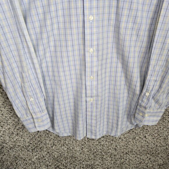 Polo by Ralph Lauren Shirt Mens 15.5 32 33 Blue Plaid Button Up Phillip Cotton - Picture 5 of 7